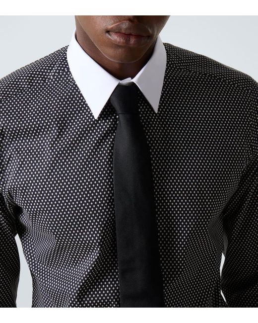 Camisa De Popelin De Algodon Con Lunares Tom Ford de hombre de color Blue