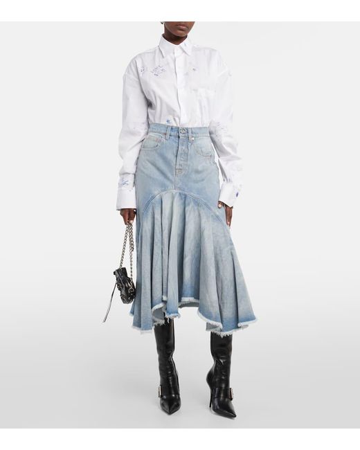 Vetements Blue Denim Midi Skirt