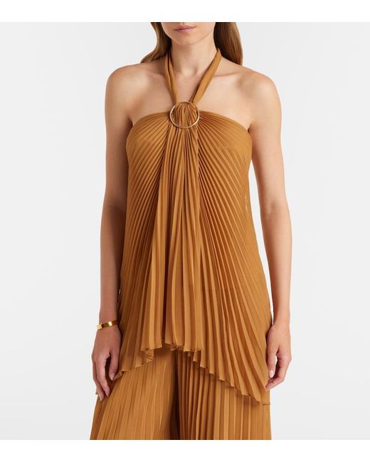 Max Mara Brown Valzer Pleated Top