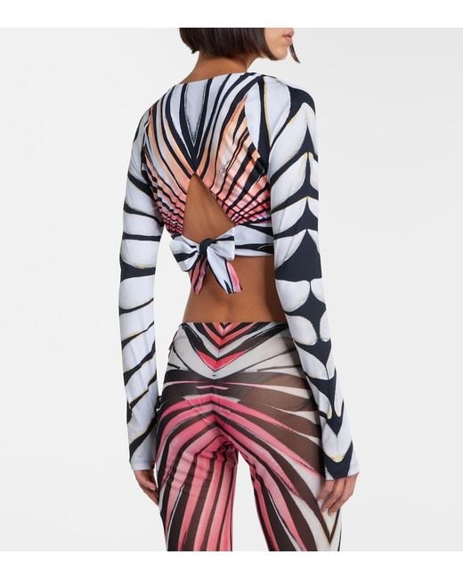 Roberto Cavalli Black Printed Crop Top