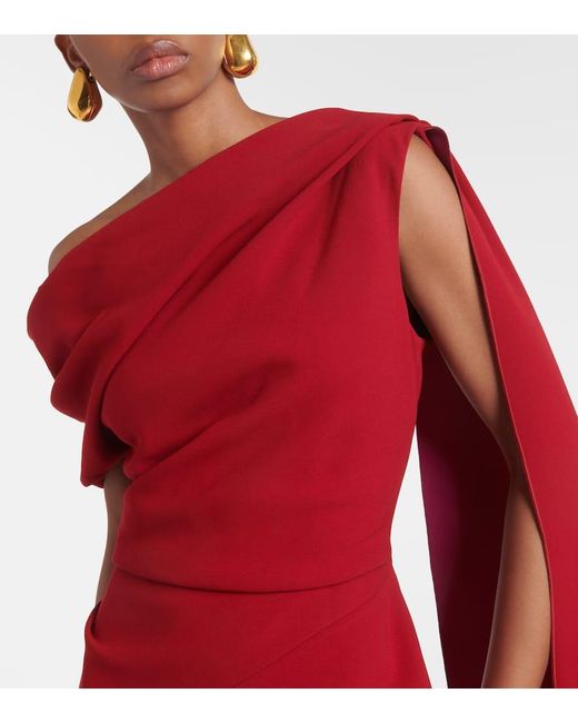 Roksanda Red Maite Asymmetric Caped Gown