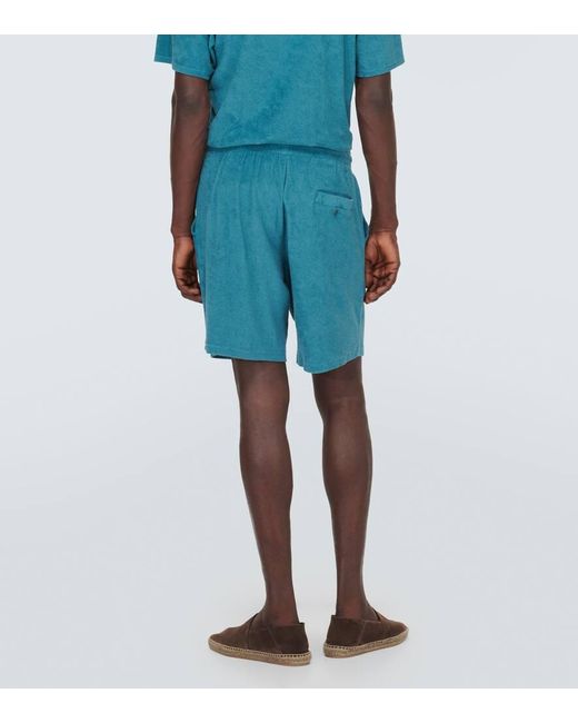 Shorts Augusto de felpa de algodon Frescobol Carioca de hombre de color Blue