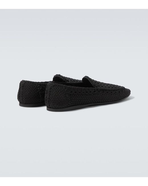 Dolce & Gabbana Black Woven Loafers for men