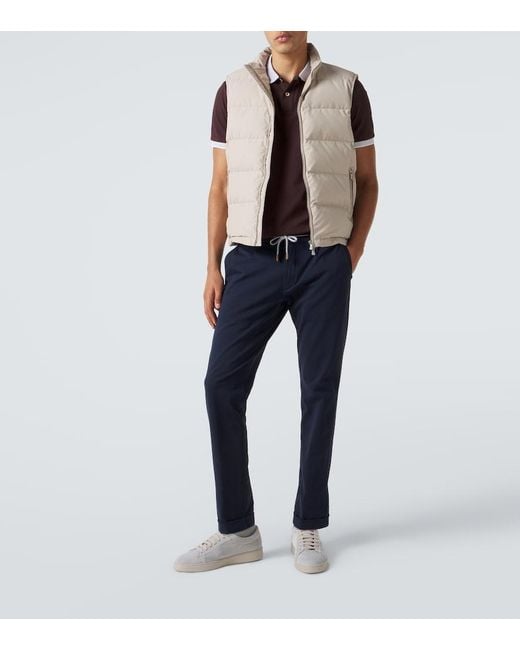 Eleventy Blue Cotton-Blend Slim Pants for men