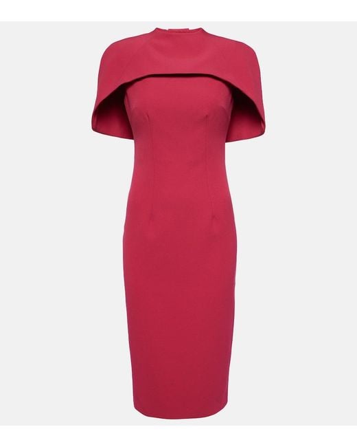 Safiyaa Red Caped Midi Dress