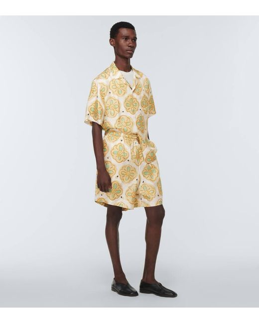 Commas Metallic Printed Silk Shorts for men