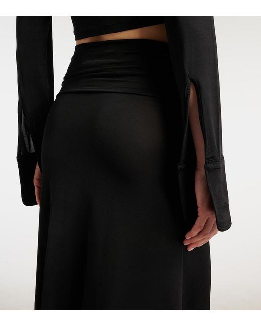 AYA MUSE Black Freya Draped Maxi Skirt
