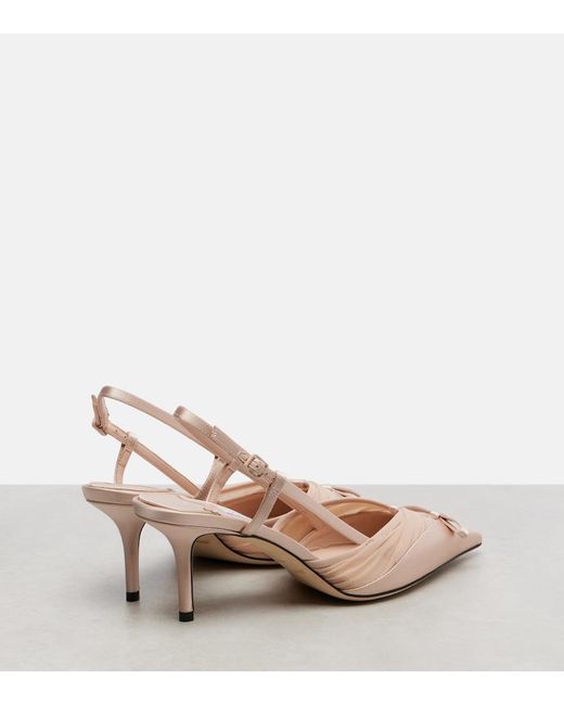 Jimmy Choo Pink Afia 65 Satin Slingback Pumps