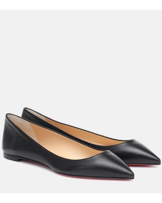 Christian Louboutin Blue Ballalla Leather Ballet Flats