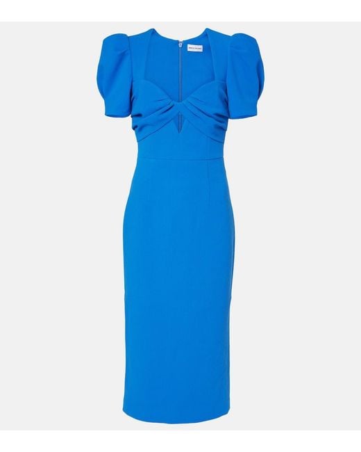 Rebecca Vallance Blue Antonella Cutout Crepe Midi Dress