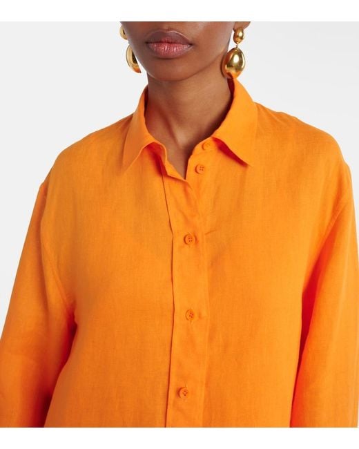 Eres Yellow Mignonette Linen Shirt