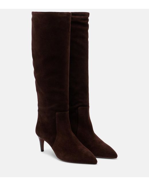 Paris Texas Brown Stiletto Suede Knee-High Boots