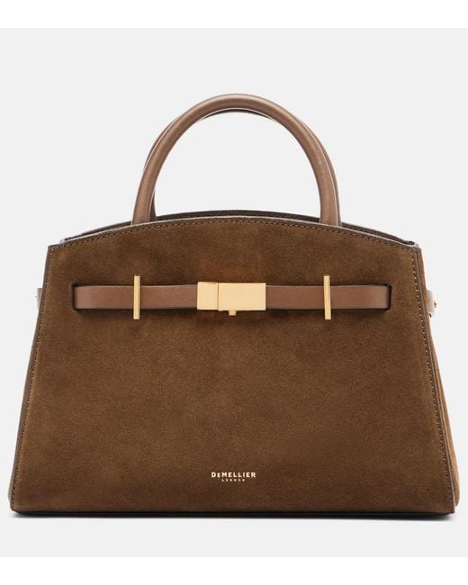 DeMellier London Brown Hudson Small Suede Top-Handle Bag