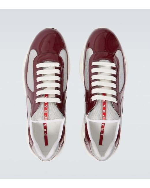 Prada Multicolor Patent Leather-Blend America's Cup Sneakers for men