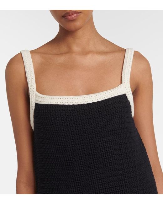 Gucci Blue Knitted Cotton-Blend Minidress