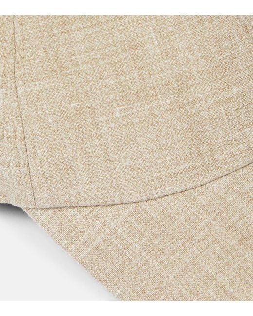 The Row Natural Caspian Silk, Linen, And Wool Baseball Cap