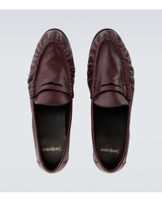 Saint Laurent Brown Le Loafer Supple Leather Penny Loafers for men