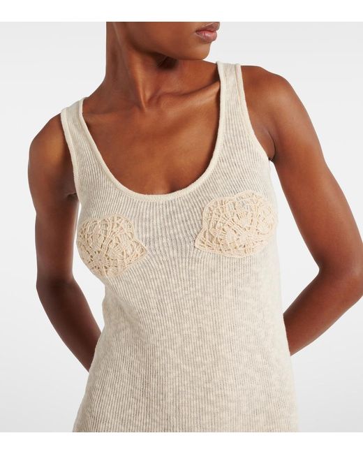 Magda Butrym White Crochet Linen And Cotton Maxi Dress