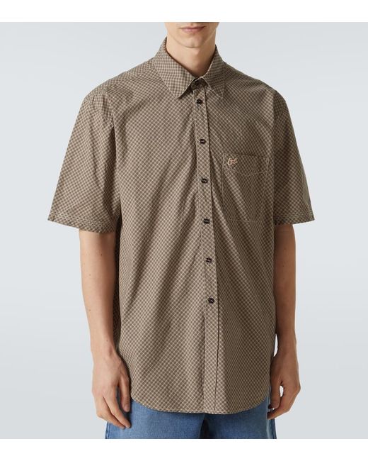 ERL Natural Checked Cotton Shirt for men
