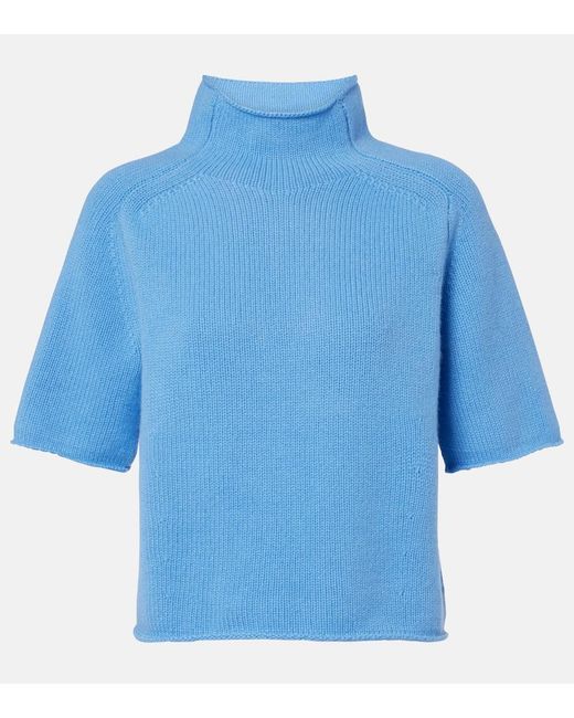 Lisa Yang Blue Fride Cashmere Turtleneck Sweater