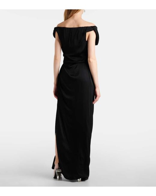 Vivienne Westwood Black Ginnie Draped Jersey Maxi Dress