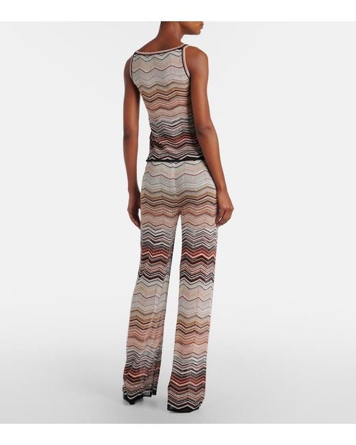 Missoni Multicolor Zigzag Lame Wide-Leg Pants