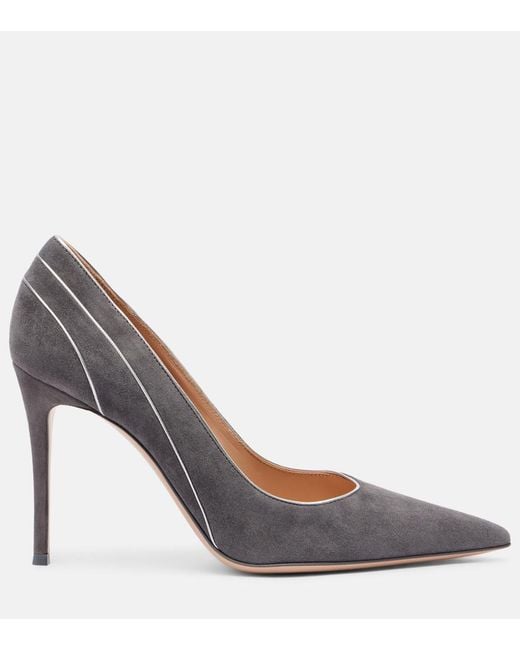 Gianvito Rossi Blue Pointy 95 Suede Pumps