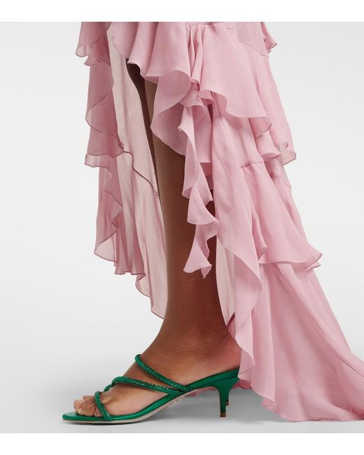 Rene Caovilla Green Crystal-Embellished Sandals