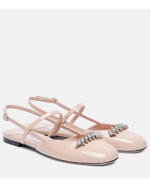 Jimmy Choo Pink Belinda Patent Leather Flats