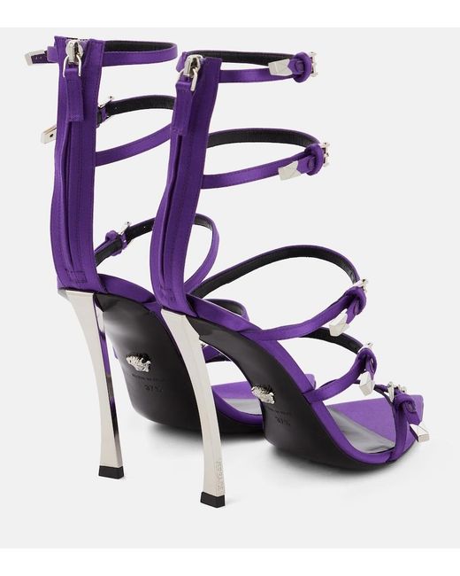 Versace Purple Pin-Point Leather Sandals