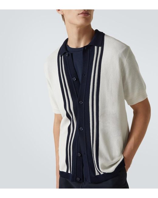 Orlebar Brown Blue Lumina Striped Cotton Polo Shirt for men