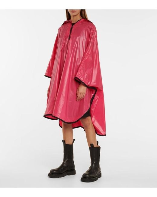 Moncler Red Waterproof Poncho