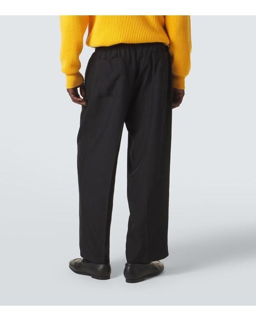 Umit Benan Black Julian Virgin Wool Straight Pants for men
