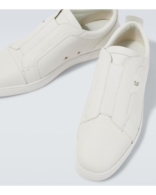 Christian Louboutin White St Louis Leather Slip-On Sneakers for men