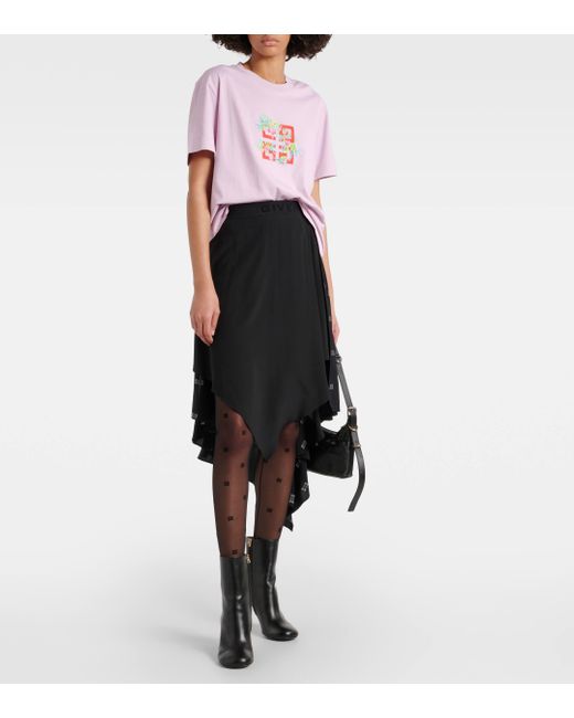 Givenchy Pink 4g Printed Cotton Jersey T-shirt