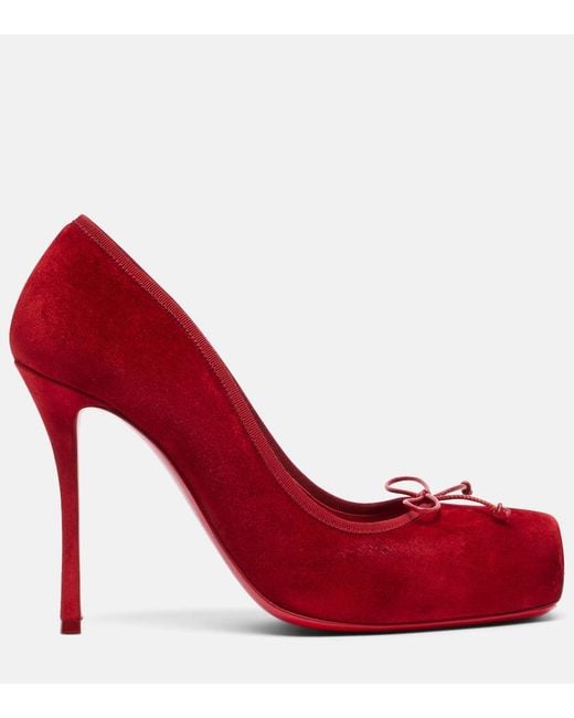 Christian Louboutin Red Pumps Cassia Nodo 100 Aus Veloursleder