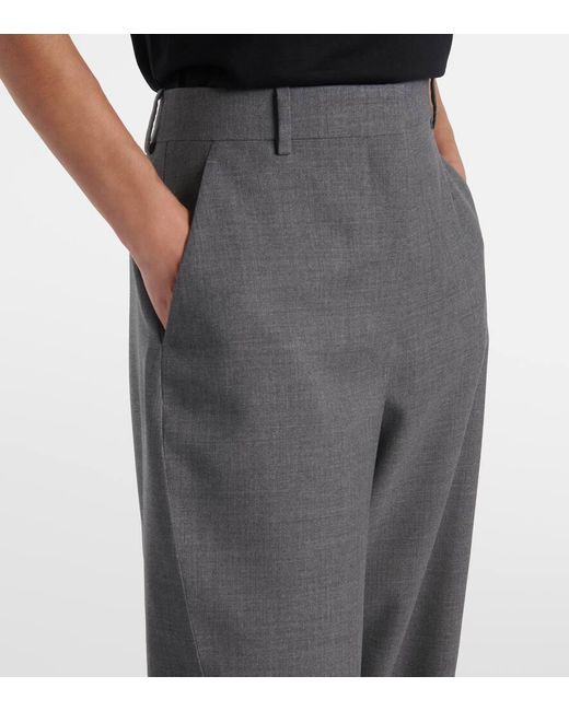 Givenchy Gray Cocoon Wool Wide-Leg Pants