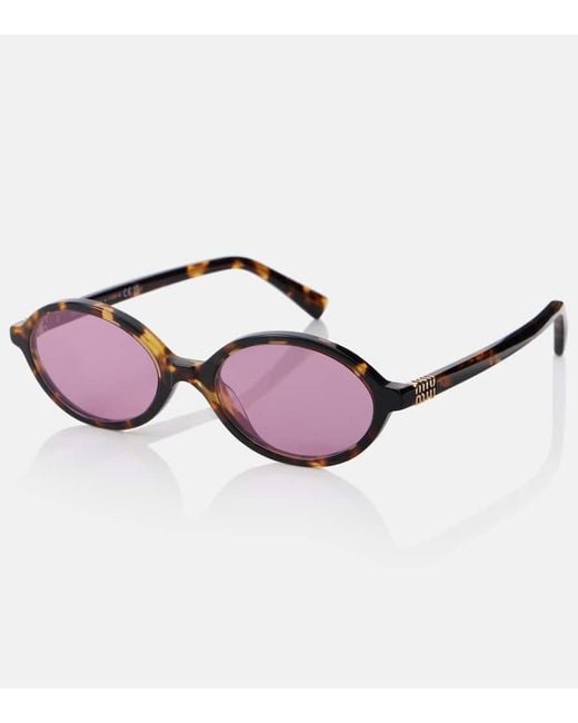 Miu Miu Pink Miu Regard Round Sunglasses