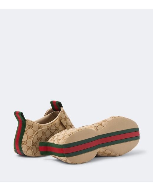 Gucci Brown Drip Gg Canvas Sneakers for men