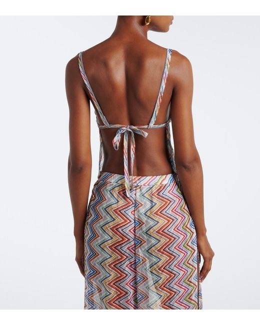 Missoni Blue Zigzag Open-Back Top