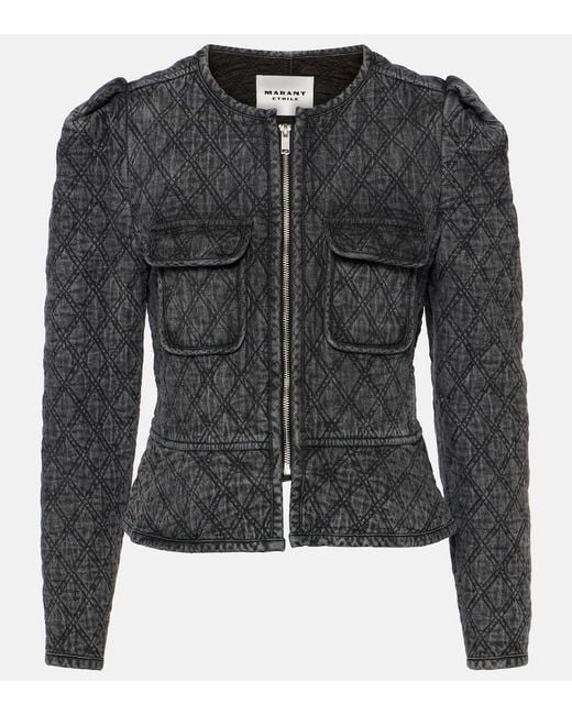 Isabel Marant Black Deliona Quilted Cotton-Canvas Jacket