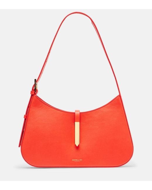 DeMellier London Red Tokyo Leather Shoulder Bag