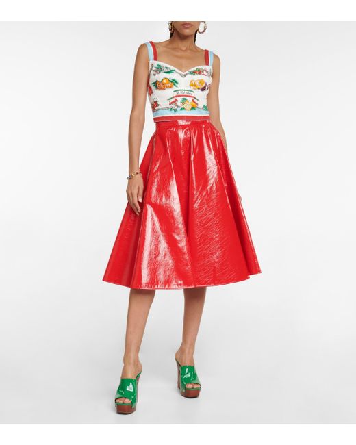 Femme Vêtements Jupes Jupes longueur genou Jupe midi Synthétique Dolce & Gabbana en coloris Blanc 