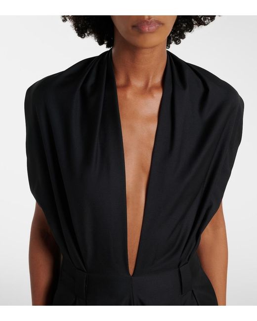 Coperni Black Halterneck Virgin Wool Jumpsuit
