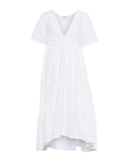 Heidi Klein White Broderie Anglaise Cotton Midi Dress