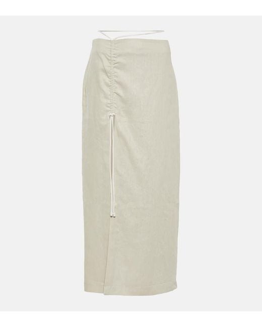 Sir Natural Musee Wrap Linen Midi Skirt