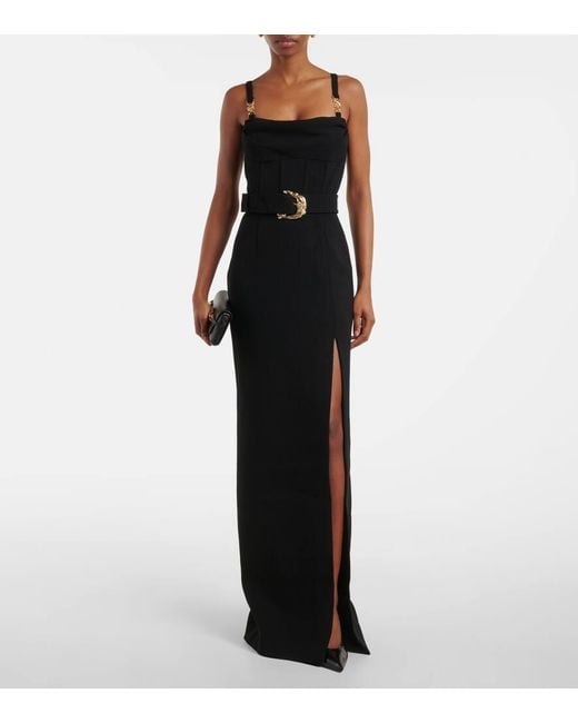Rebecca Vallance Black Lucine Belted Gown