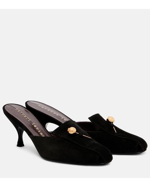 Herbert Levine Black Aperitif 70 Suede Mules