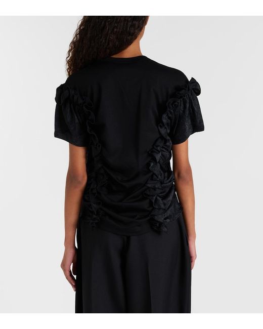 Noir Kei Ninomiya Black Ruffled Cotton Top