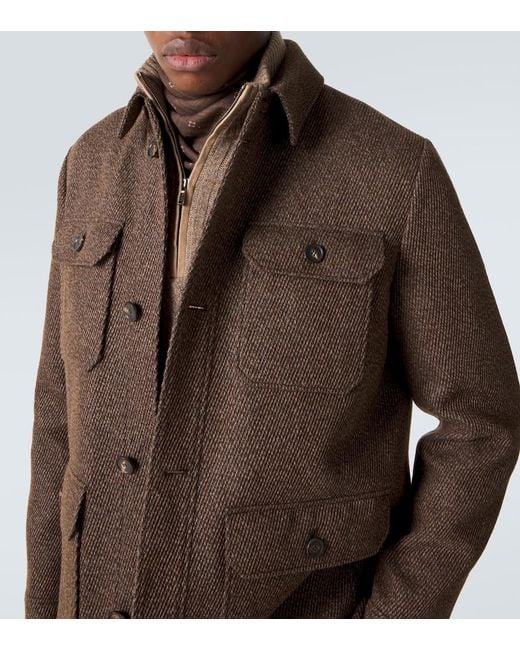 Loro Piana Green Andover Linen And Cashmere-Blend Jacket for men